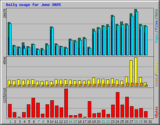 Daily usage for June 2025