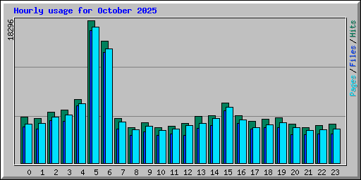 Hourly usage for October 2025
